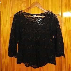 H&M black lace top